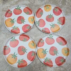 The Farmhouse Rachel Ashwell Tomato Print Ceramic Salad Plates Set Of 4